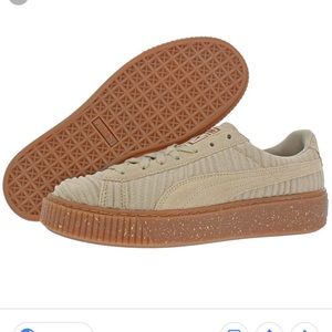 Puma Basket Platform ribbed knit sneakers